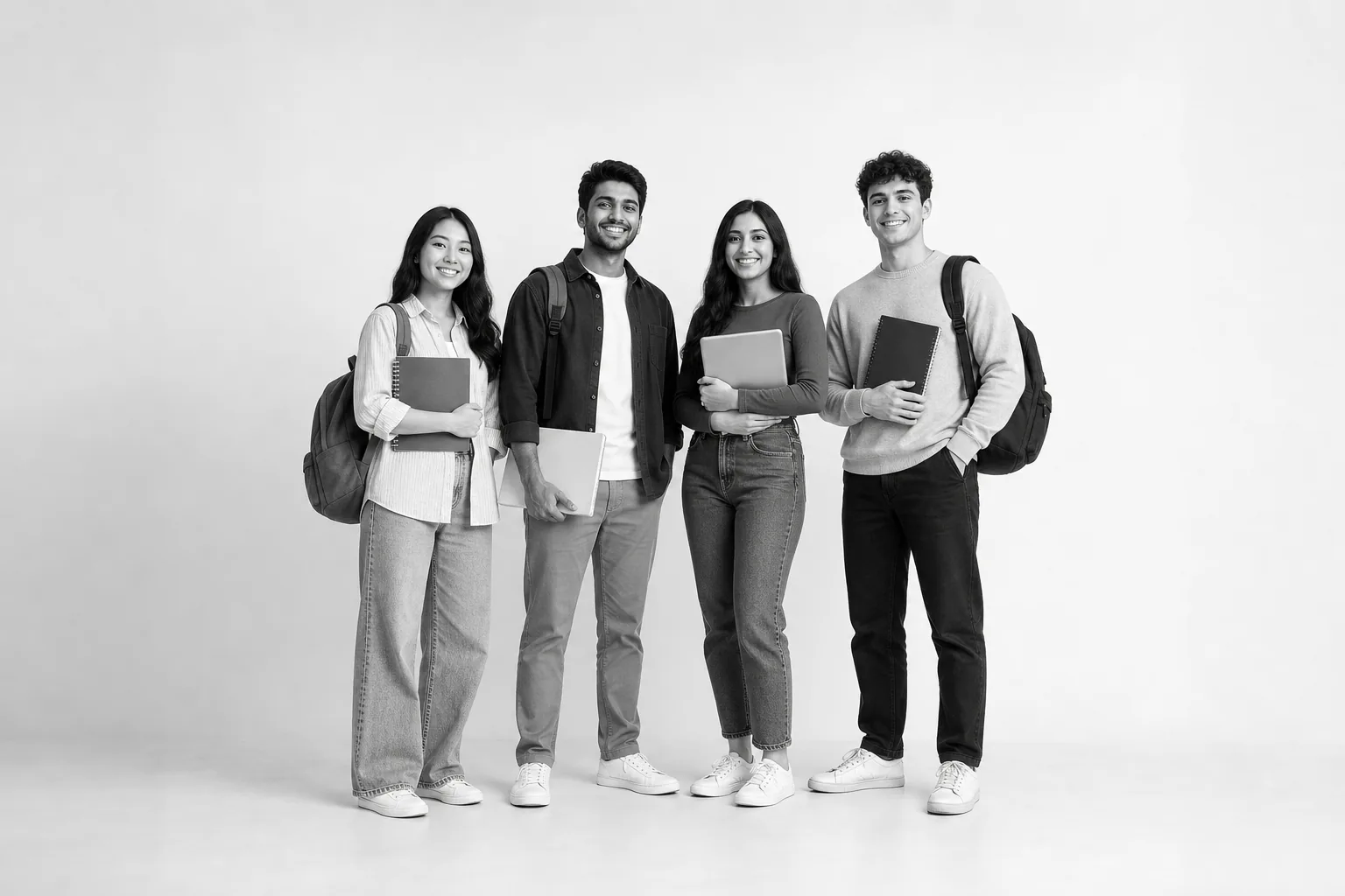 Home Four international students ready for their study abroad journey