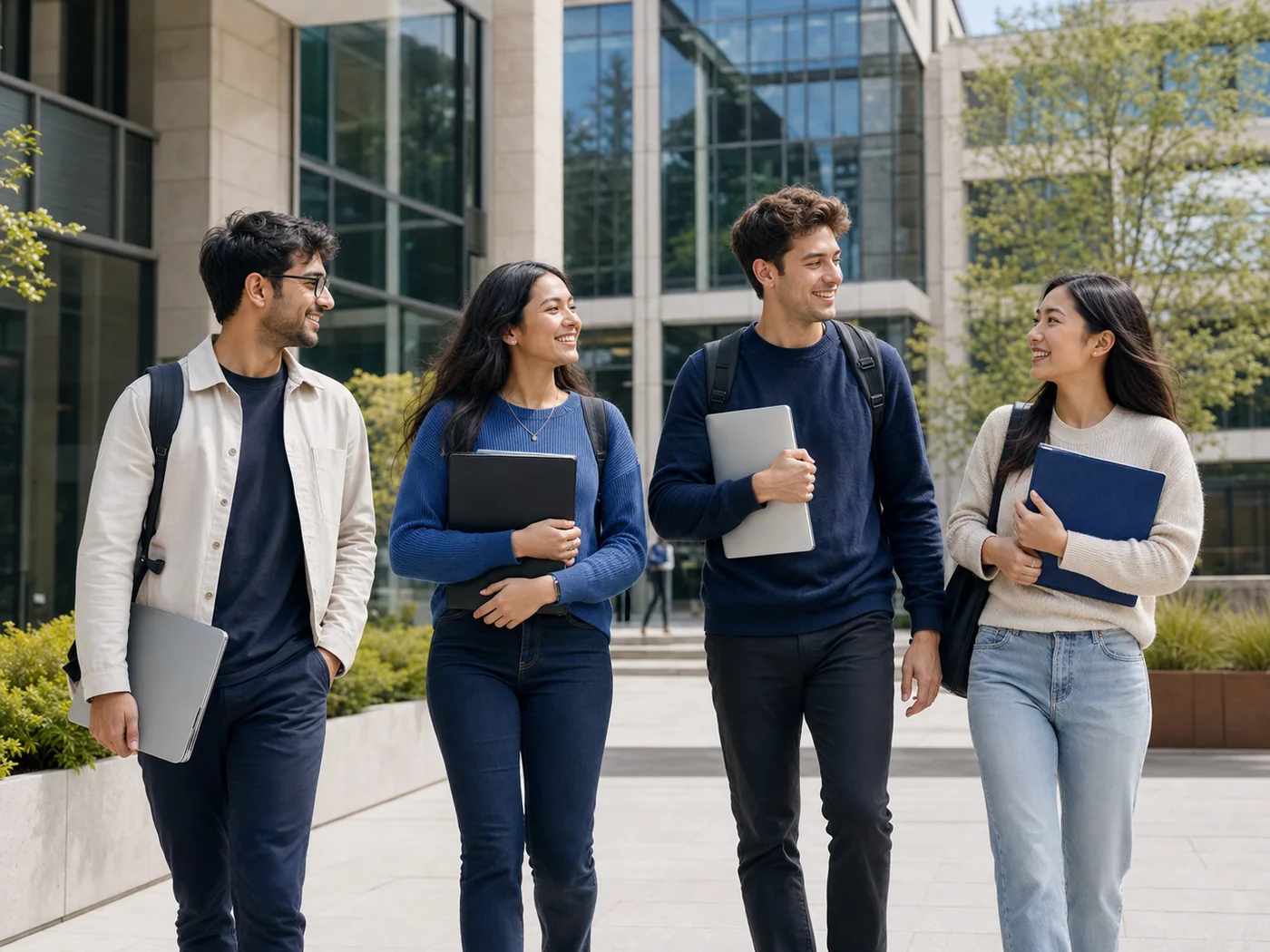 Home International students on a university campus